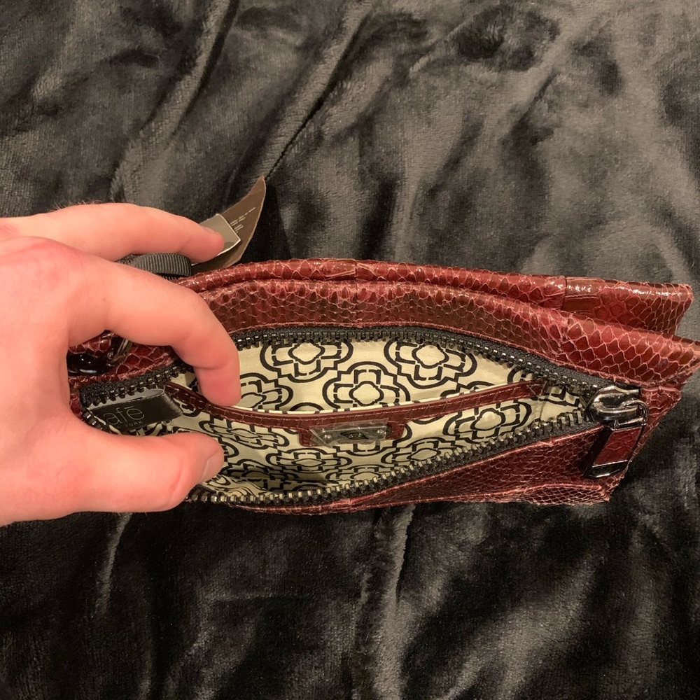 Authentic Rafe Celia Burgundy Python Clutch - Picture 3 of 3